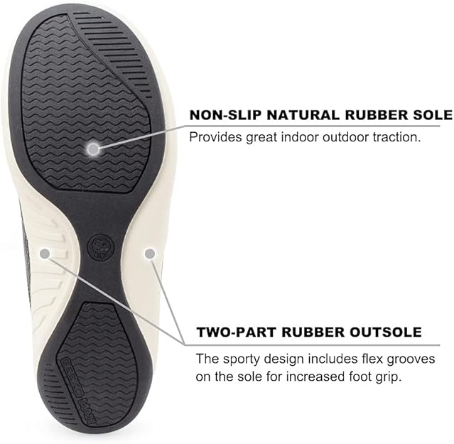 Walk Hero - Pantuflas para Hombre – Soporte para Arco, Forro de Terciopelo, Lona, Suela Antideslizante para Interior y Exterior - Imagen 3