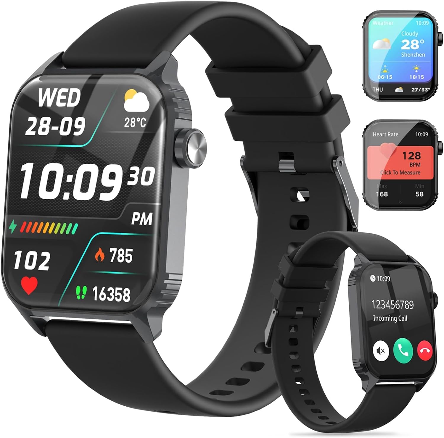 TRAUSI - Reloj Inteligente para Mujeres y Hombres – Pantalla HD 1.83", 120 Modos Deportivos, Monitor de Frecuencia Cardíaca y Sueño