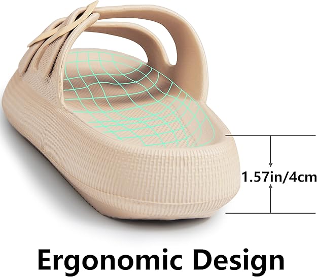 Weweya - Sandalias Acolchadas Para Mujer Y Hombre – Ajustables Con Doble Hebilla, Planas De EVA - Imagen 6