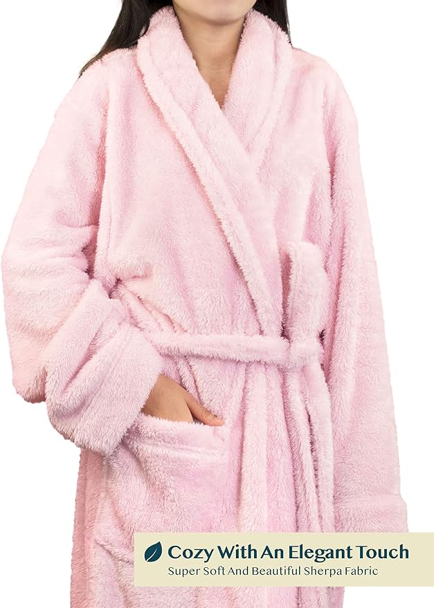 PAVILIA - Bata de baño de vellón suave y cálido para mujer, calidad prémium - Imagen 3