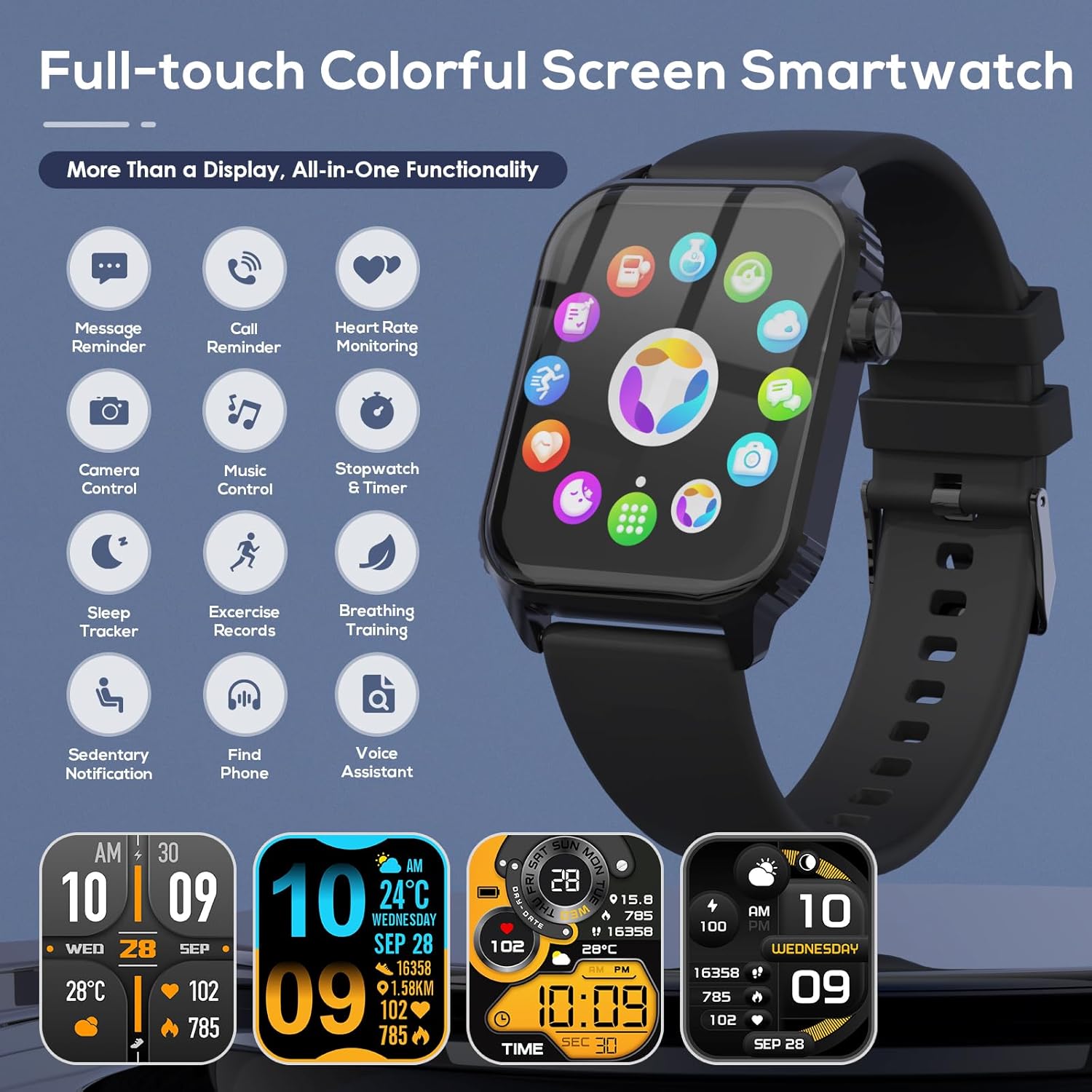 TRAUSI - Reloj Inteligente para Mujeres y Hombres – Pantalla HD 1.83", 120 Modos Deportivos, Monitor de Frecuencia Cardíaca y Sueño - Imagen 2
