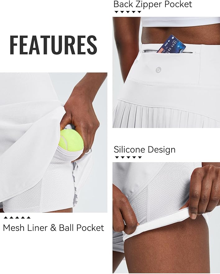 BALEAF - Falda Pantalón Plisada para Mujer – Falda de Tenis y Golf de Cintura Alta con Bolsillos, Ligera y Atlética - Imagen 5