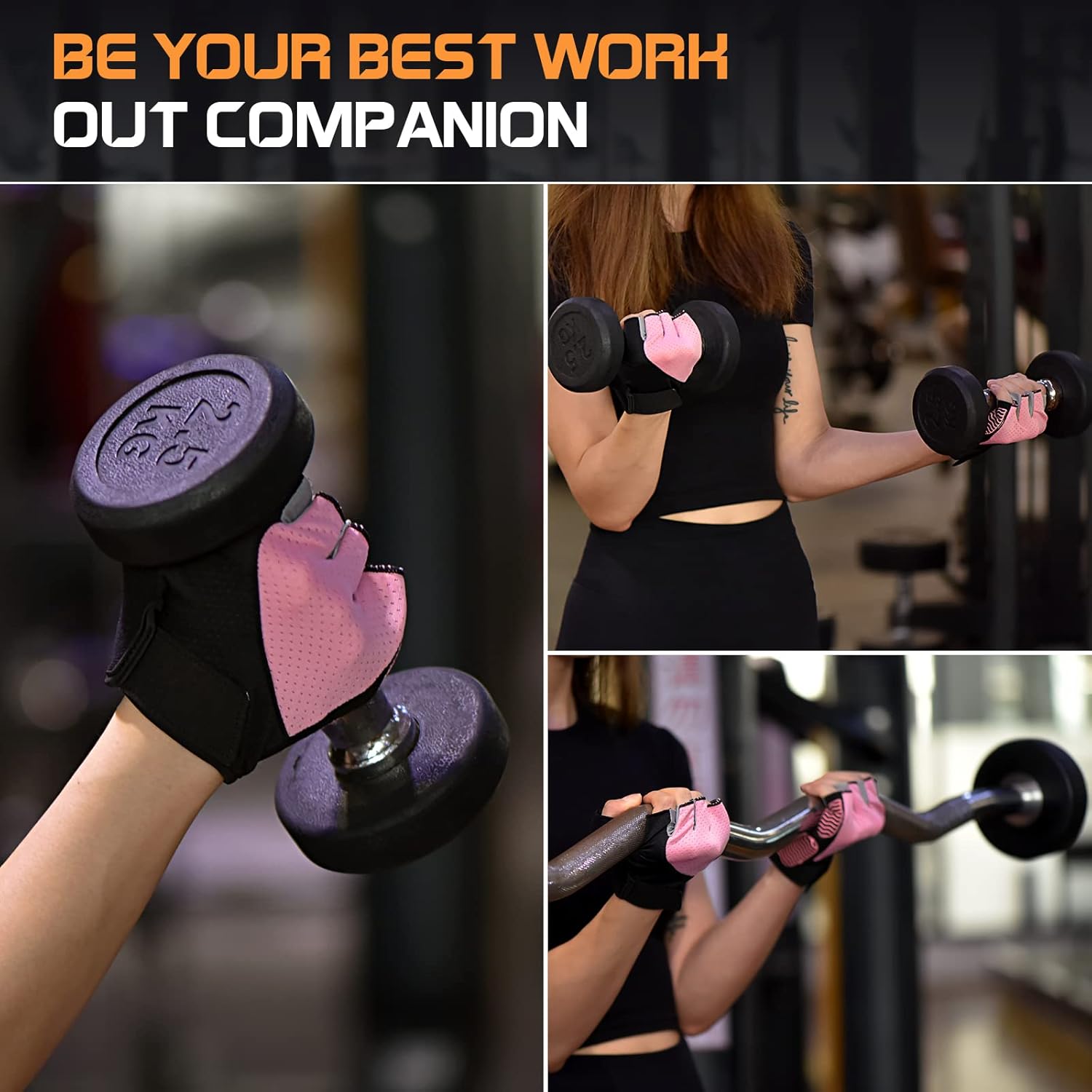 Sunnex - Guantes de Gimnasio Sin Dedos – Transpirables para Levantamiento de Pesas, Ciclismo y Entrenamiento - Imagen 3