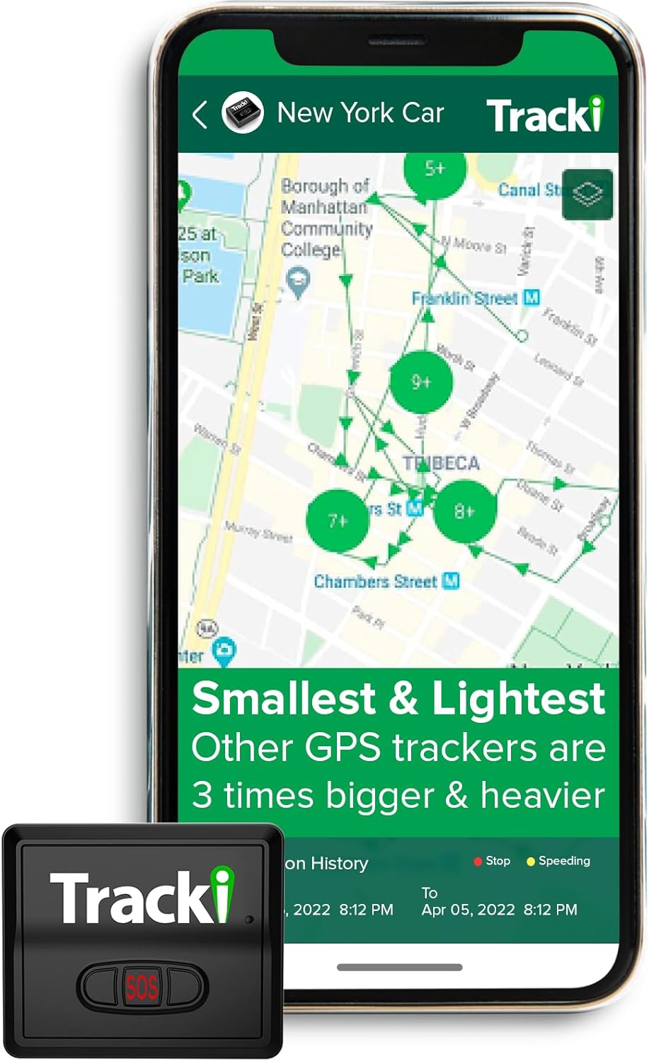 Tracki - GPS 4G LTE Rastreador portátil en tiempo real para vehículos, niños, mascotas y objetos Cobertura global Requiere suscripción