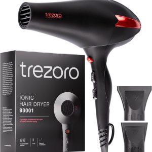 TREZORO - WINNER - 06/22 2200W Secador Iónico Profesional de Pelo, Ligero para Viaje, con Difusor, Peine y Boquilla para Cabello Normal y Rizado*
