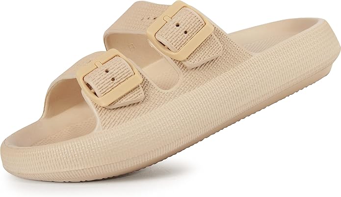 Weweya - Sandalias Acolchadas Para Mujer Y Hombre – Ajustables Con Doble Hebilla, Planas De EVA