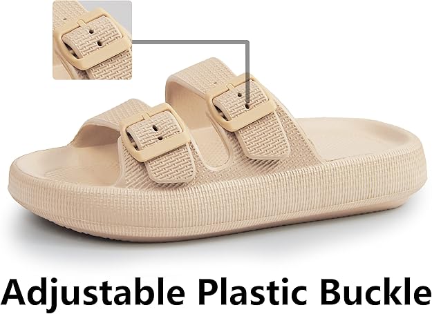 Weweya - Sandalias Acolchadas Para Mujer Y Hombre – Ajustables Con Doble Hebilla, Planas De EVA - Imagen 3