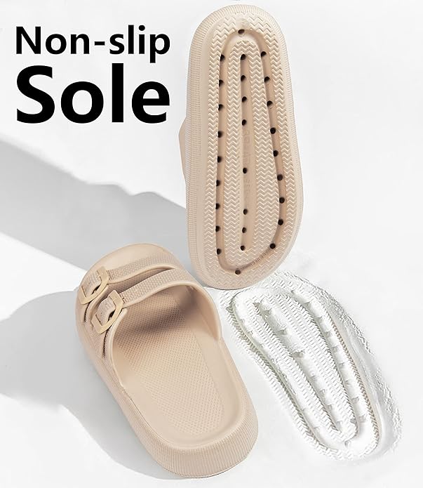 Weweya - Sandalias Acolchadas Para Mujer Y Hombre – Ajustables Con Doble Hebilla, Planas De EVA - Imagen 4