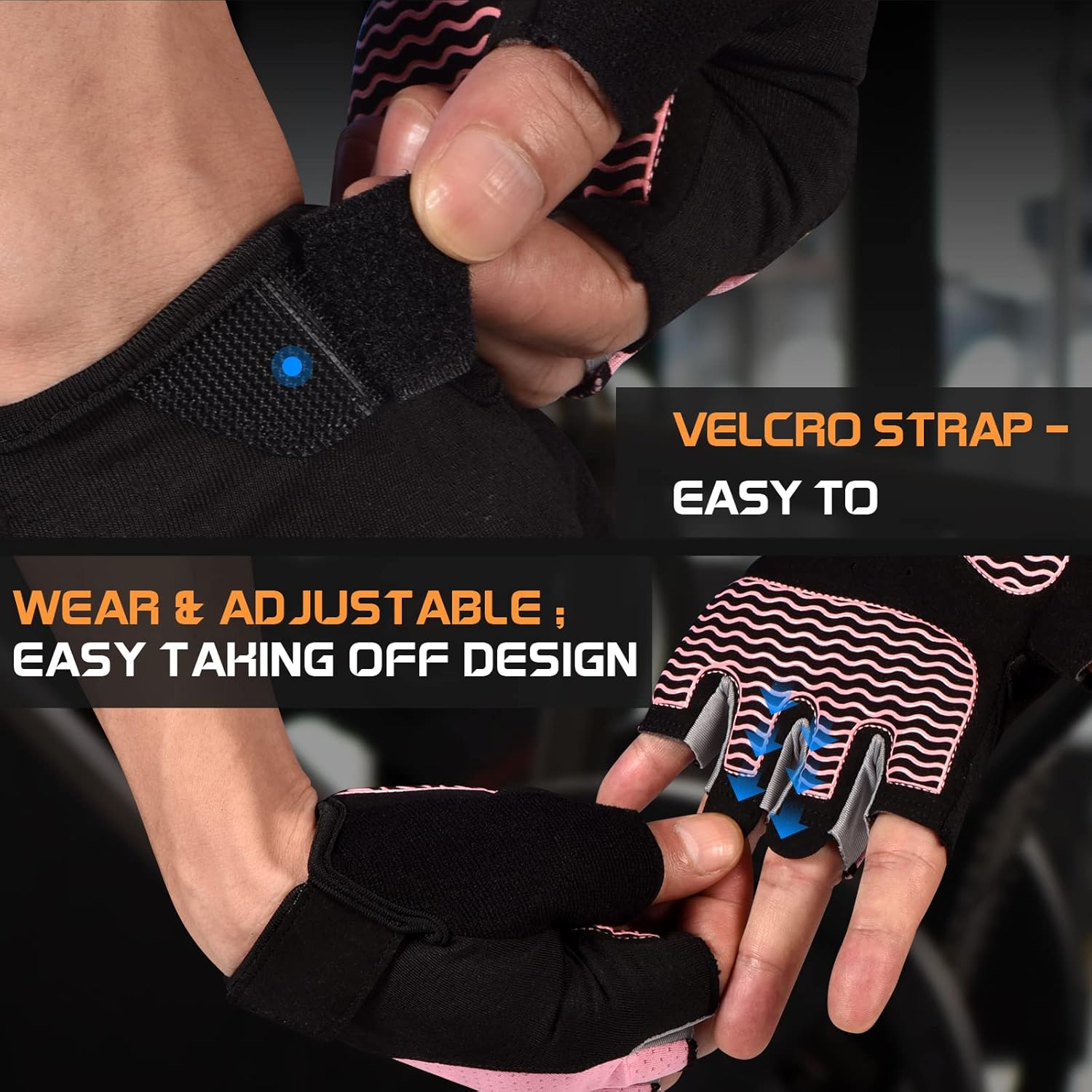 Sunnex - Guantes de Gimnasio Sin Dedos – Transpirables para Levantamiento de Pesas, Ciclismo y Entrenamiento - Imagen 4