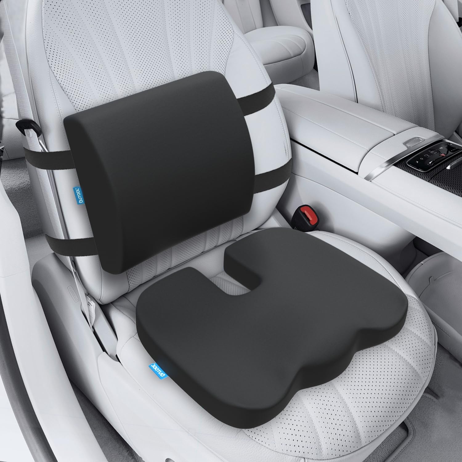 QUTOOL- Cojín Ortopédico De Asiento Y Almohada De Apoyo Lumbar – Espuma Viscoelástica Con Funda Lavable, Ergonómico Para Coxis, Alivio Del Dolor De Espalda Baja Y Ciática, Para Sillas Y Asientos - Imagen 9