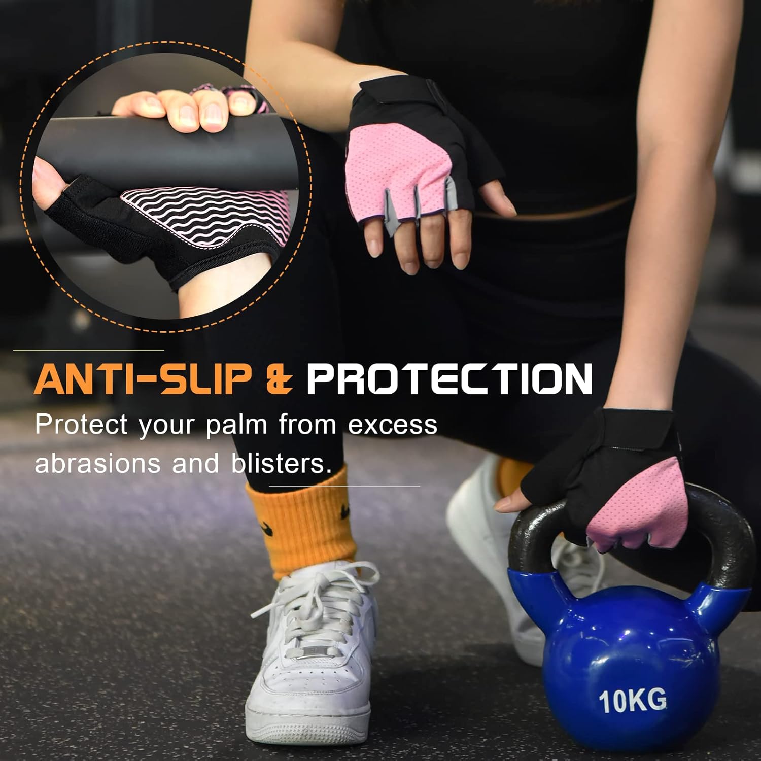 Sunnex - Guantes de Gimnasio Sin Dedos – Transpirables para Levantamiento de Pesas, Ciclismo y Entrenamiento - Imagen 2