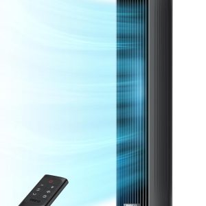 Dreo - Ventilador de Torre Silencioso para Dormitorio – 25 pies/s, 28 dB, Oscilación 90°, 4 Velocidades y Modos, Temporizador 8h
