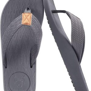 KuaiLu - Sandalias Para Hombre – Soporte De Arco, Punta Abierta, Impermeables, De Cuero, Tipo Pata De Gallo Acolchadas, Para Verano Y Playa