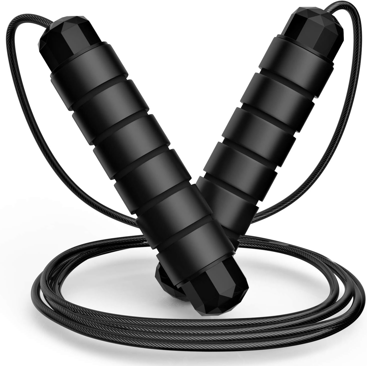 Cuerda para Saltar de Velocidad – Cable de Acero Antienredos con Rodamientos de Bolas para Mujeres, Hombres y Niños