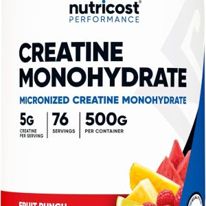 Nutricost - Monohidrato de creatina en polvo (ponche de fruta, 17.64 onzas/500 gramos)