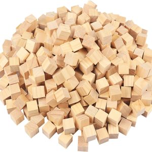 GNIEMCKIN - 500 Cubos de Madera de Pino 0.8” para Manualidades, Pintura, DIY y Decoración