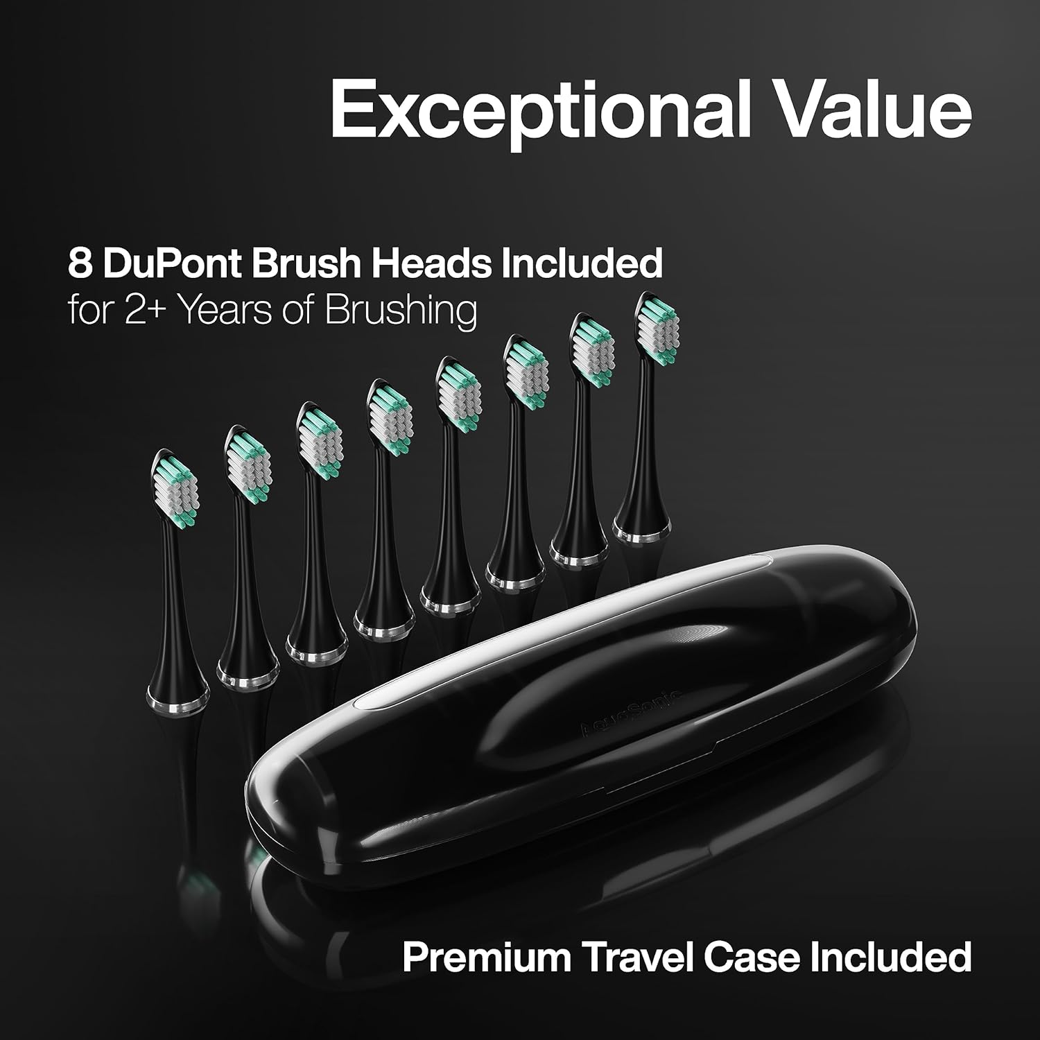 AquaSonic Black Series - Cepillo de Dientes Ultrablancador con 8 Cabezales y Funda de Viaje - Imagen 7