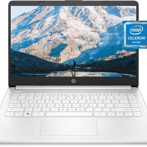 HP - Computadora portátil 14, Intel Celeron N4020, 4 GB de RAM, 64 GB de almacenamiento, pantalla HD de microborde de 14 pulgadas, Windows 11 Home, delgada y portátil, gráficos 4K, un año de Microsoft