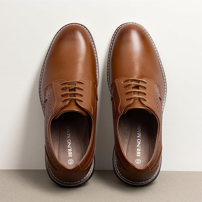 Bruno Marc - Zapatos Oxford De Punta Lisa Para Hombre – Estilo Formal, Derby De Vestir, Crossflex GentEdge, Ideal Para Negocios - Imagen 6
