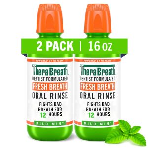 TheraBreath - Enjuague Bucal Aliento Fresco 16 oz, Paquete de 2