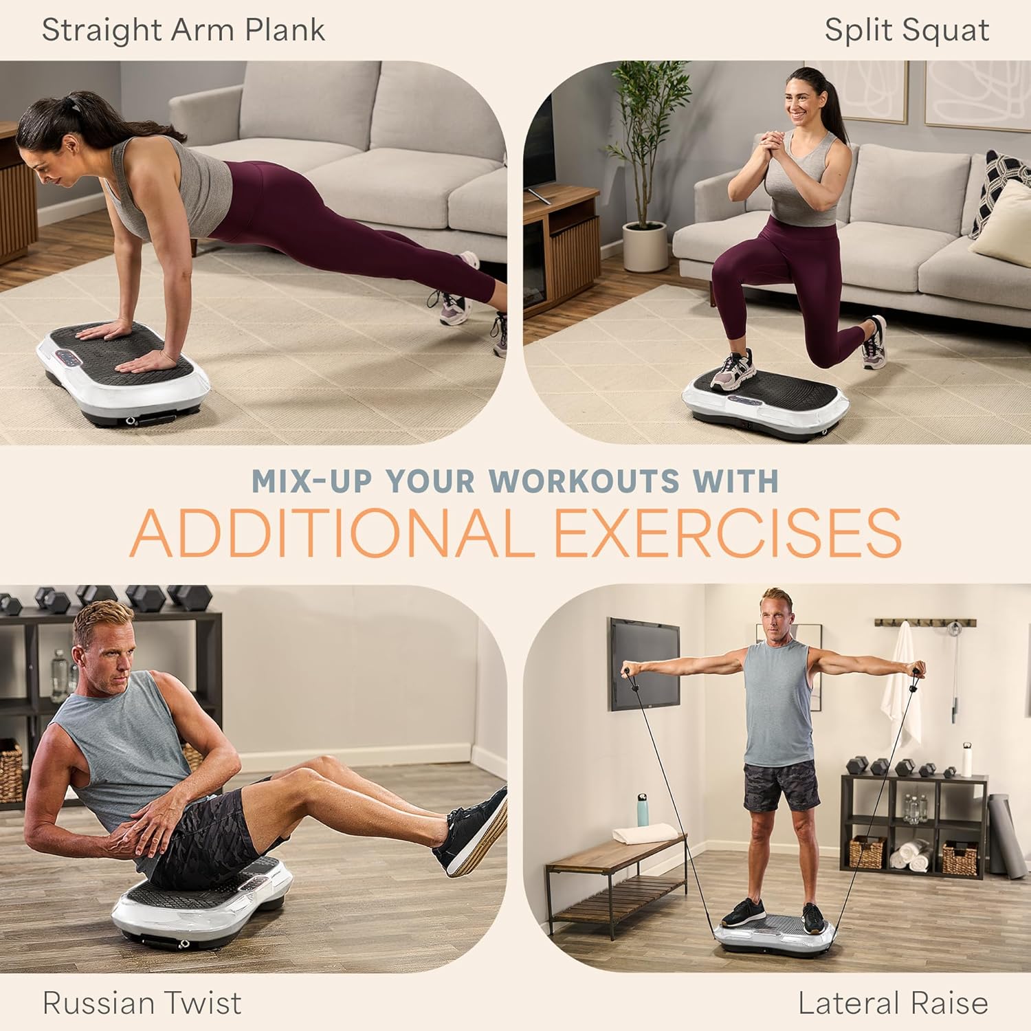 Lifepro - Waver Vibration Plate – Plataforma Vibratoria de Alta Intensidad para Entrenamiento de Cuerpo Completo con Bandas de Resistencia – Equipo de Fitness para Activación Muscular - Imagen 3