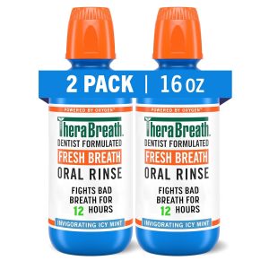 TheraBreath - Enjuague Bucal para Aliento Fresco, Menta Helada, 16 oz, Paquete de 2