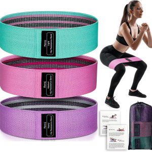 Renoj - Resistance Bands – Set de 3 Bandas Elásticas para Yoga, Pilates y Ejercicio – Ideal para Mujeres y Hombres – Tonifica Glúteos y Piernas