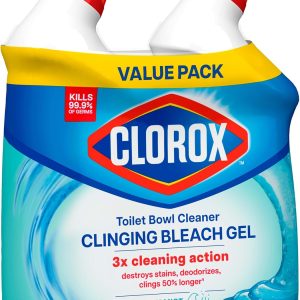 Clorox - Limpiador de Inodoro Gel Blanqueador Adherente, Aroma Niebla Oceánica, 24 oz, Paquete de 2