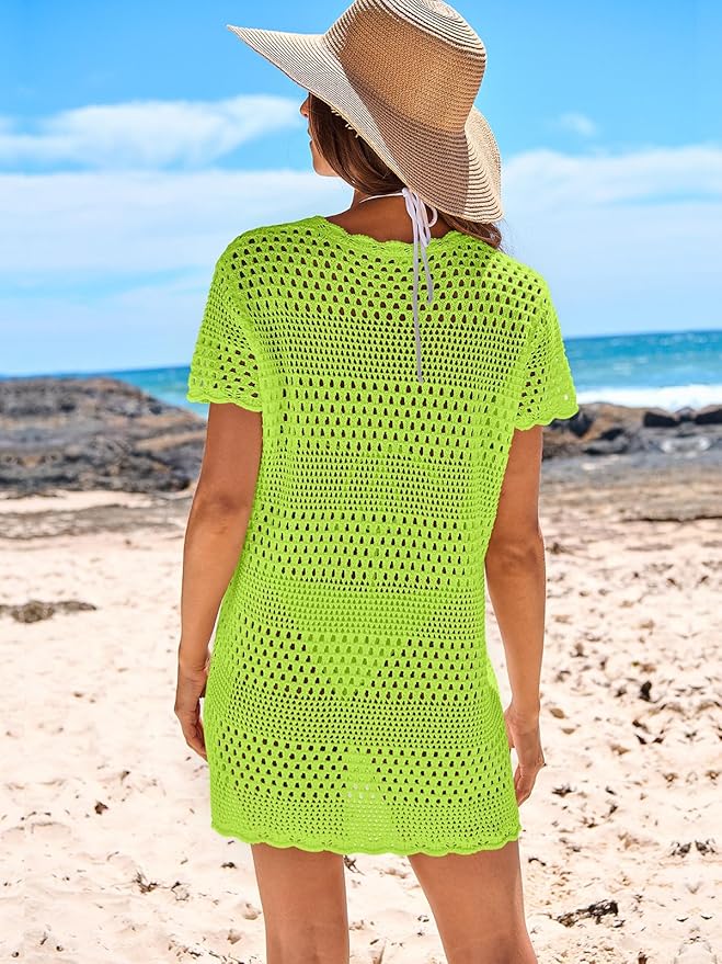 ANRABESS – Traje de Baño para Mujer, Traje de Baño de Ganchillo 2025, Vestido de Playa de Punto de Malla, Ropa de Vacaciones de Verano - Imagen 4
