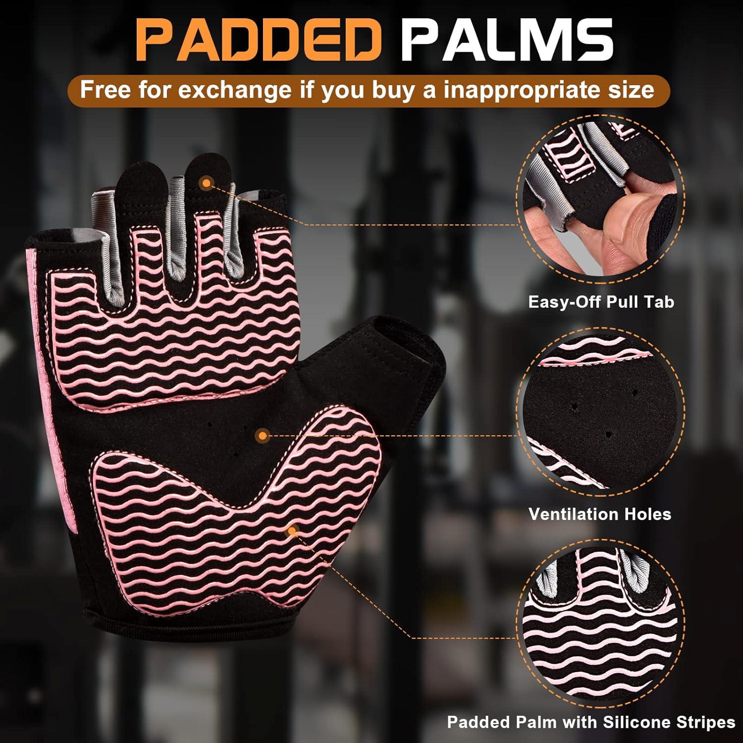 Sunnex - Guantes de Gimnasio Sin Dedos – Transpirables para Levantamiento de Pesas, Ciclismo y Entrenamiento - Imagen 7