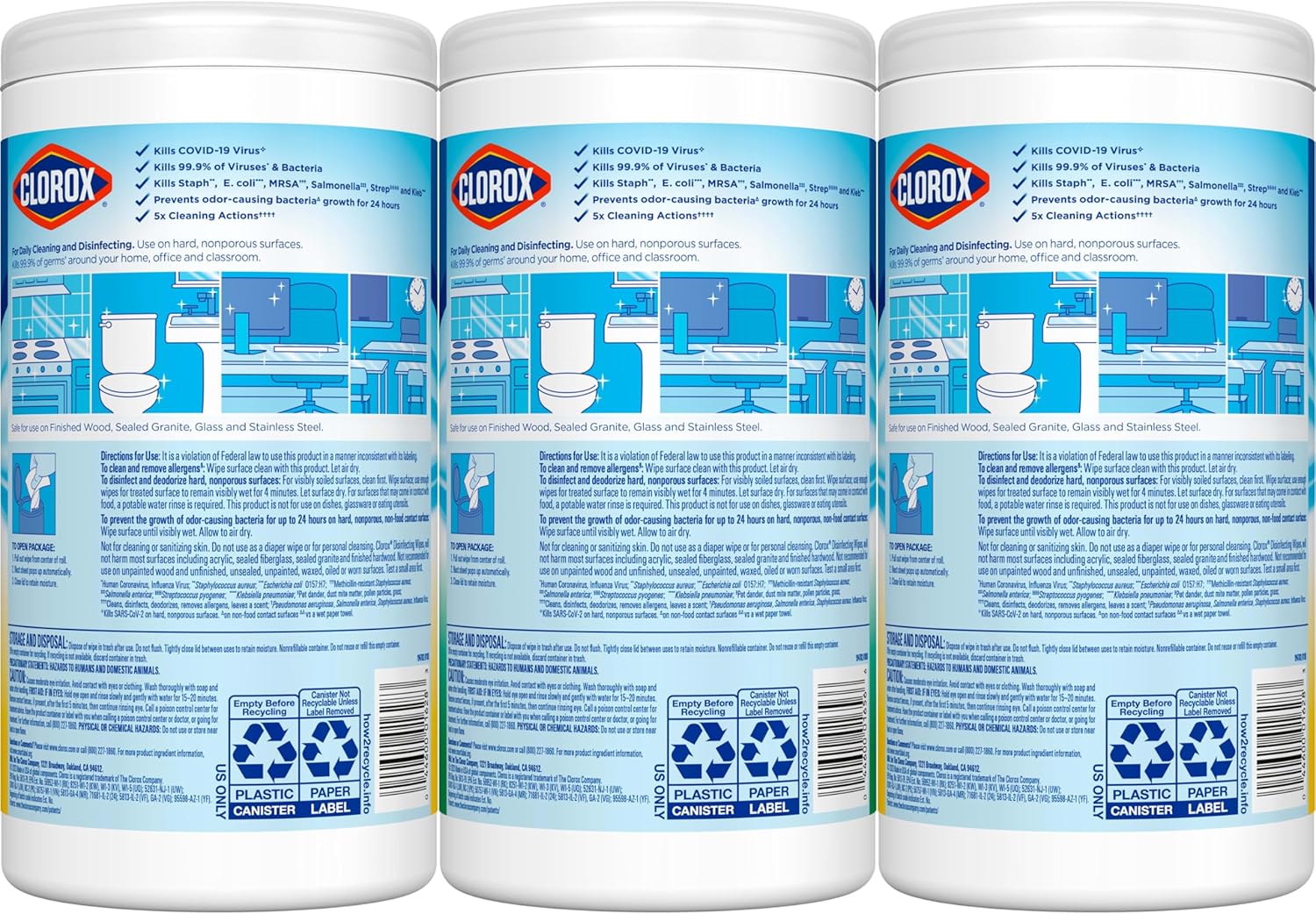 Clorox Toallitas Desinfectantes Value Pack, Aroma Fresco y Mezcla de Cítricos, 10754 - Imagen 7